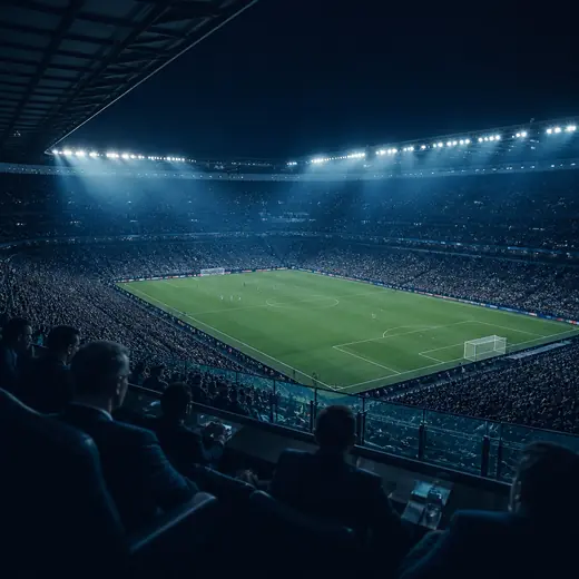 Stadion piłkarski nocą